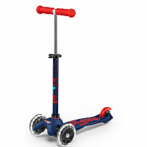 Mini Micro Deluxe Kickboard Navy-Blue Scooter with LED wheels