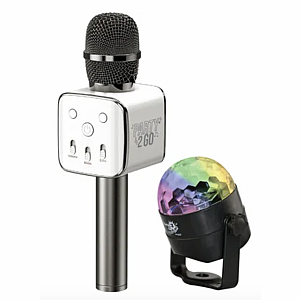 Party 2 Go Karaoke Mic & Disco Ball Combo Set